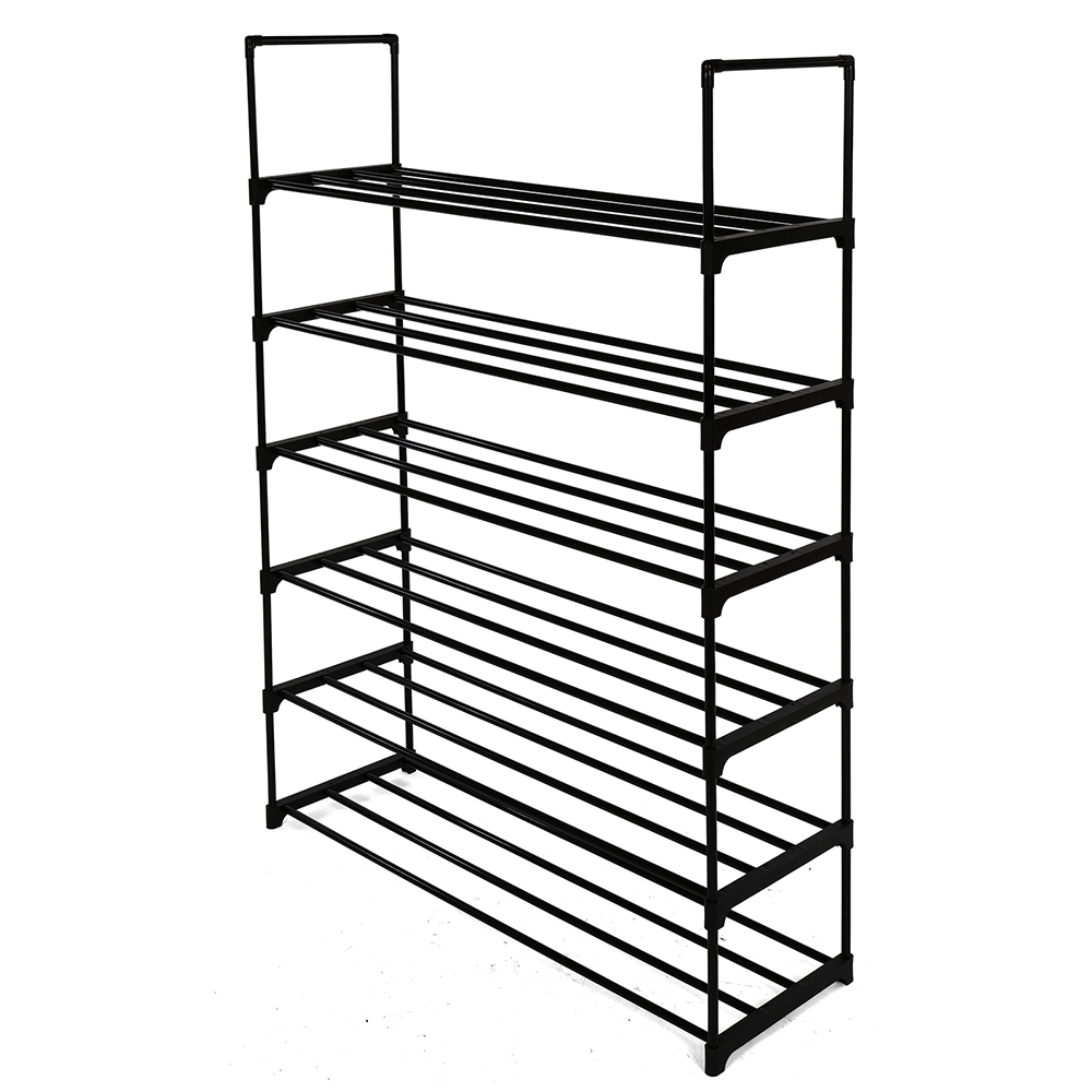 6 Tiers Shoe Rack Shoe Tower Shelf Storage Organizer For Bedroom, Entryway, Hallway, and Closet Black Color