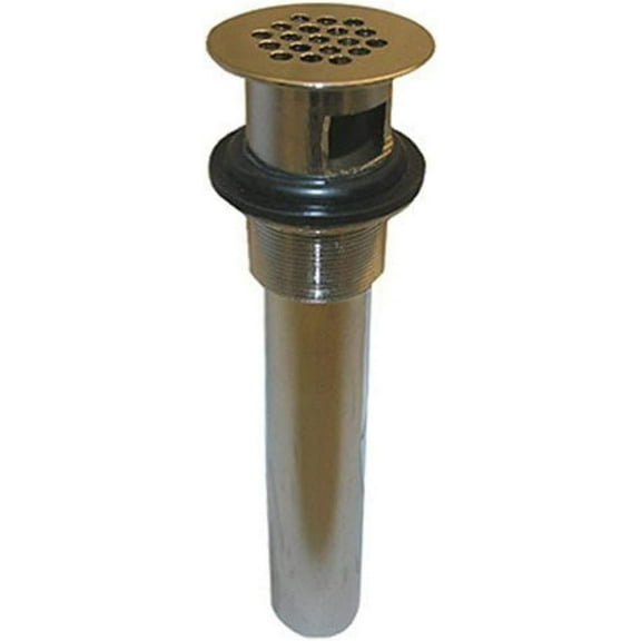 Lasco Fittings Grid Strainer Drain - Chrome Plated Cast Brass - 1-1/4 In x 6 In, Silver