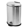 Honey-Can-Do 3.17 Gallon Steel Indoor Oval Step Trash Can, Stainless Steel