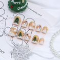 thumbnail image 2 of WBRRFJJ Uñas postizas adhesivas navideñas 24 piezas cuadradas con muñecos de nieve, 2 of 7