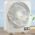 thumbnail image 5 of HIBIBUD 13.6 Inch Portable Table Fan, Digital Small Box Fan with 5 Powerful Speeds for Home Office Bedroom Bathroom Kitchen, White, 1 Pcs, 5 of 7
