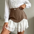 thumbnail image 4 of Arlun Summer Two-Piece Patchwork Mini Skirts Women High Waisted Ruffle Layered Stitching Short Skirt with Pockets 2026 Fashion Asymmetric Bodycon Skirts Casual Wear Brown XL, 4 of 4