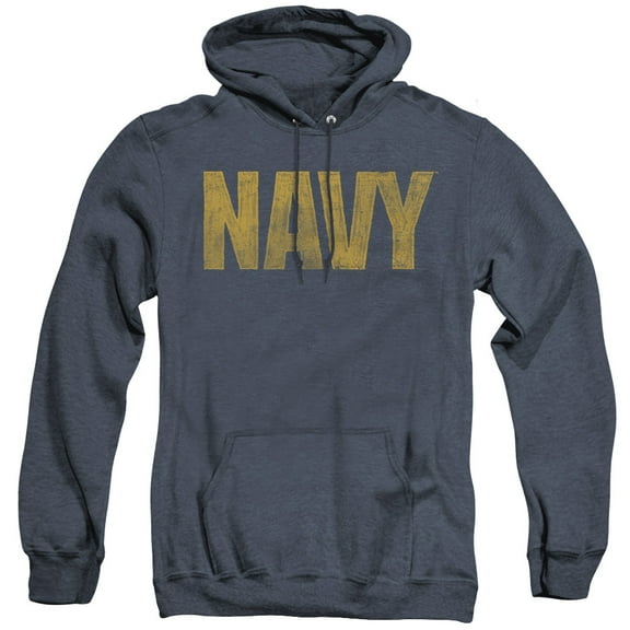 Navy Logo Adult Heather Hoodie Sweatshirt Navy