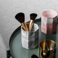 thumbnail image 2 of 1Pc Marble Pattern Ceramic Storage Cup Nordic Style Pen Holder Cosmetic Brushes Storage Container (Grey with Gold Rim), 2 of 9