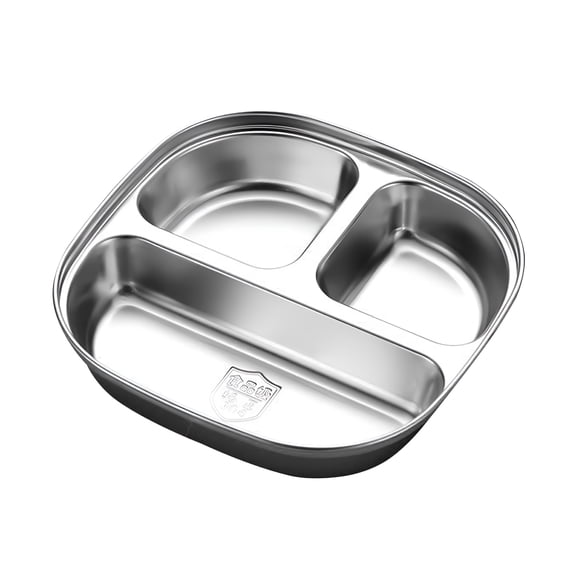 ACDANC Stainless Steel Divided Tray Divided Dinner Snack Plate Kids Baby Plate Diet Plate Diet Food Control Tray for Lunch,Breakfast,Portion Control,Snacks,Camping,Traveling - Dishwasher Safe