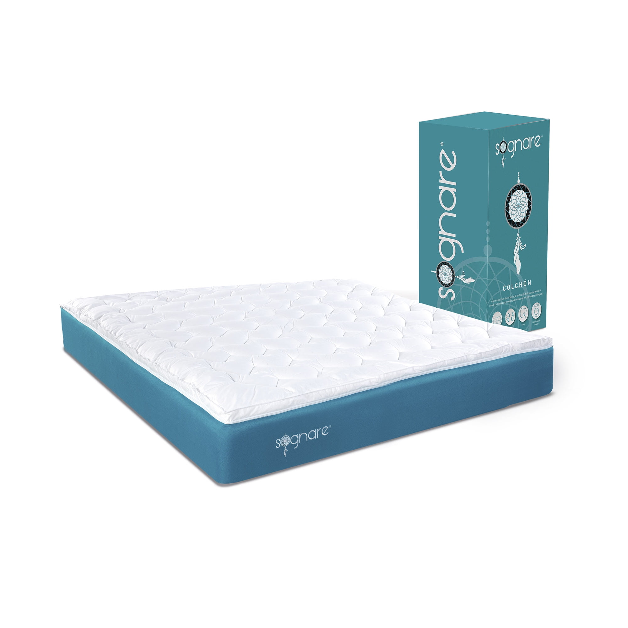 Sognare Zones Colchon Tamano Queen Size Hipoalergenico y Lavable Material 100 Algodon y Memory Foam Tecnologia Gravity Adaptive Hipoalergenico Sognare queen Walmart en linea