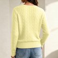 thumbnail image 4 of JoveMarine Womens Tops V Neck Pullover - Long Sleeve Cable Knit Sweater Color, Tops for Women Cozy Warm Knit Top,Yellow XL, 4 of 7