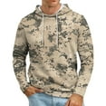 thumbnail image 2 of Dwelliawo Camo Hoodie for Men Fashion Fleece Maple Leaf Pullover with Drawstring Drop Shoulder Hooded Sweatshirts Graphic Print Camo Oversized Hoodies Beige L, 2 of 4