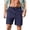 318#Royal Blue, variant on Mens Linen Shorts Casual Elastic Waist Drawstring 7 inch Inseam Shorts Stretch Summer Beach Wear Lightweight Khaki 2XL