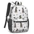 thumbnail image 2 of Schnauzer and Dog Paw Print White 17" School Backpacks for Teens,Waterproof Oxford Fabric,S-Shape Padded Straps for School,Travel,Hiking,Camping, 2 of 6