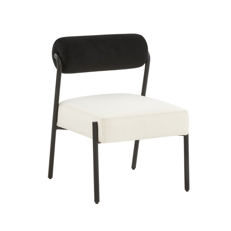 Jolene Black and Cream Velvet Dining Chair Set of 2