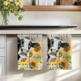 thumbnail image 7 of Yellow Sunflowers Kitchen Towels Set of 4, Farmhouse Cow Barn Doors Floral Butterfly Absorbent Dish Towels for Kitchen, Microfiber Hand Towel, Quick Drying Tea Towel for Cleaning Dishcloths, 7 of 7