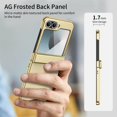 thumbnail image 2 of ELEHOLD Case for Samsung Galaxy Z Flip 6, Shockproof Hard PC Frosted Back Case with Hinge Protection & Built-in Screen Protector,Gold, 2 of 9
