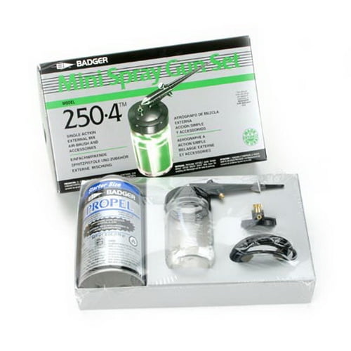 Badger AirBrush Co. 250 Spray Gun Deluxe Set with Propellant BAD2504