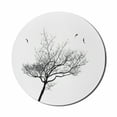 thumbnail image 1 of Black and White Mouse Pad for Computers, Silhouette of a Tree and Flying Birds Simple Minimalistic Design Artwork, Round Non-Slip Thick Rubber Modern Mousepad, 8" Round, Black White, by Ambesonne, 1 of 2