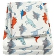 thumbnail image 2 of Kids Classic Printed Microfiber Sheet Sets, Ultra Soft Fitted Sheets with Straps - Dinosaur, Twin XL Size, 2 of 5