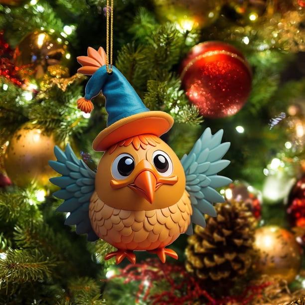 Cute Rooster Car Pendant Home Tree Decoration Christmas Tree Ornament Home Decor
