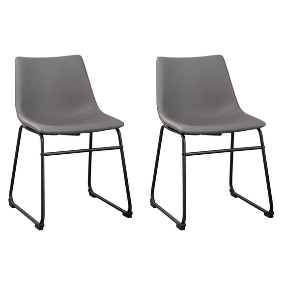 Signature Design by Ashley Centiar Mid Century Dining Room Bucket Chair, Set of 2, Black