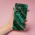thumbnail image 2 of SKLYDDI Teal Agate-Inspired for Galaxy A15 Case - Teal Waves Gold Glitter, TPU Flexible Cover, Aesthetic Cute, 2 of 7