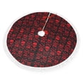 thumbnail image 2 of Christmas Tree Skirt, Red Skulls With Crossbones Christmas Tree Decorations Indoor, Tree Skirts Mat With Tassel Trim for Halloween New Year Holiday Christmas Party Decor 30 Inches, 2 of 7