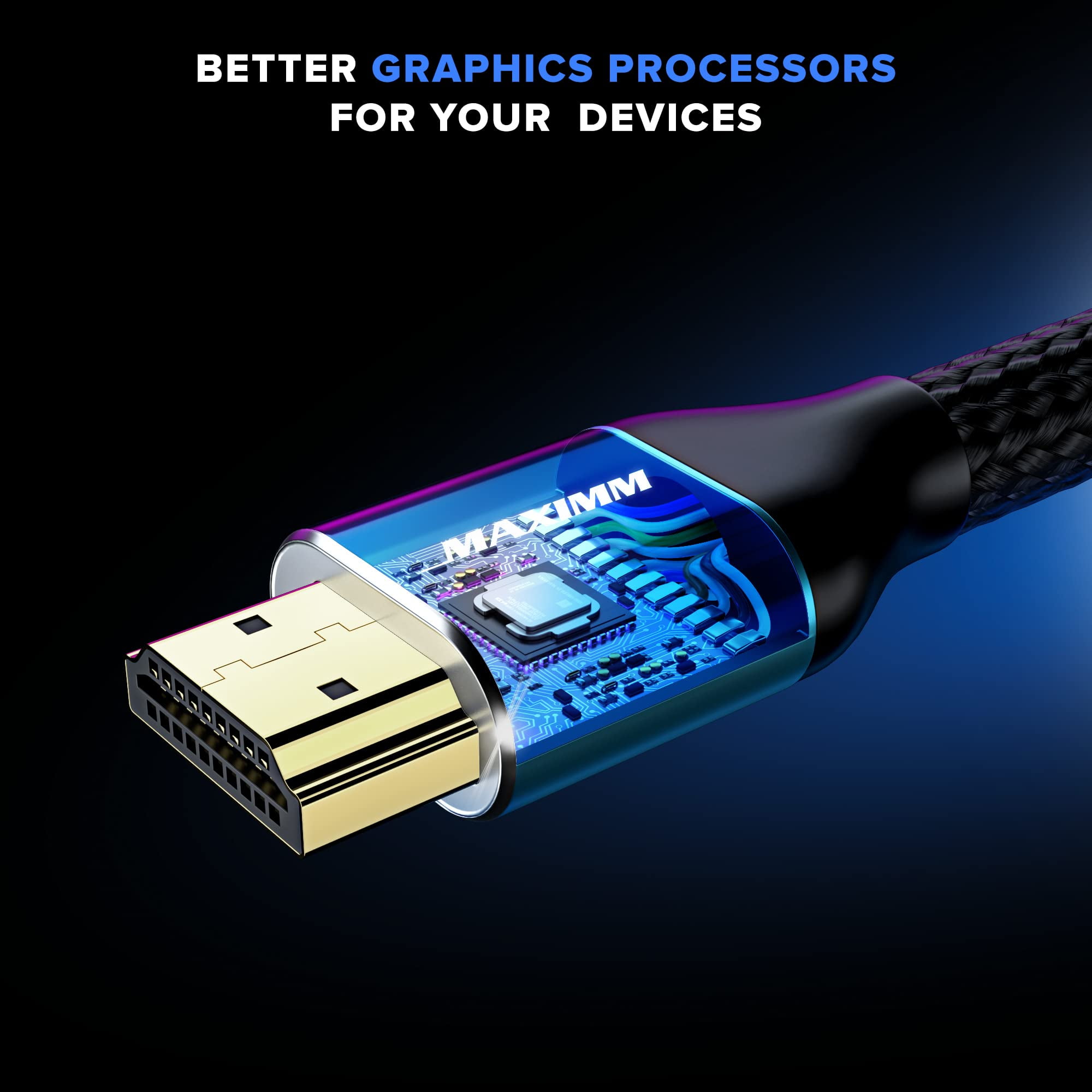 HDMI Cable 8k (Maximm Cable?s New Upgraded Design) HDMI 2.1, 15ft, Certified 48Gbps, 8K@60Hz 18Gbps 4K@120Hz Ultra High-Speed Gaming HDMI Cable, 8k/4k Cable, 3 Pack, UL-Listed