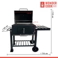 thumbnail image 3 of Asador De Hierro Wonder Cook Con Ruedas Mesa Lateral Doble Parrilla, 3 of 10