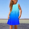 thumbnail image 2 of Robe d'Été Sans Manches pour Filles, Confort Extensible, Col Rond, Décontractée avec Imprimé Dégradé pour Enfants, Plage et Activités Extérieures, Robe de Noël pour Bébé Fille, 2 of 4