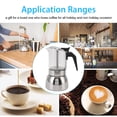 thumbnail image 3 of Moka Pot Coffee Maker, Heat- Glass Moka Pot Stainless Steel Heat Portable Classic Italian Coffee Maker for Home and Cafe, 3 of 5