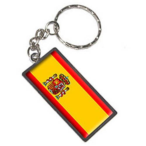 Spain Flag Keychain Key Chain Ring