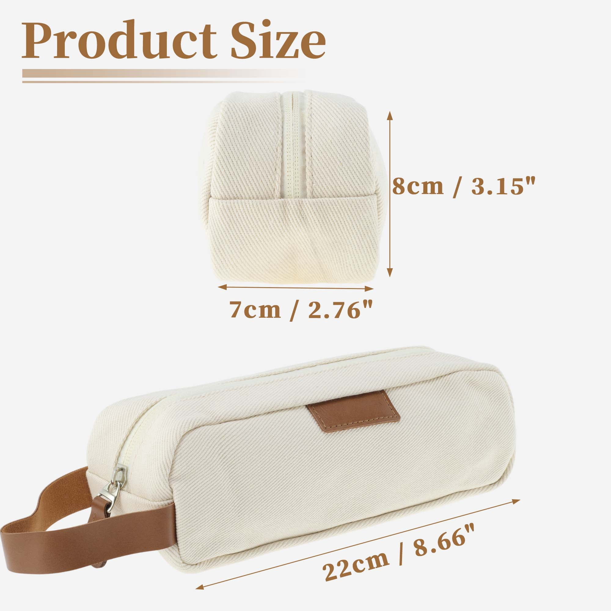 Unique Bargains Cotton Style Aesthetic Pen Bag Organizer Beige