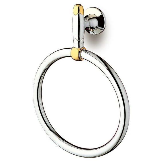 Filigrana Polished chrome and gold towel ring. Hand towel holder.