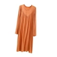 thumbnail image 2 of Sakmal Moomoo Nightgownss for Women Cotton Soft Long Sleeve Pajama Sleep Dress Long Solid Womens Nightgown XL, 2 of 5