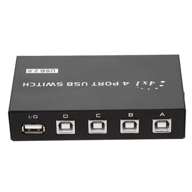 Moyic 2/4 puertos USB 2.0 Manual Sharing Switch Switcher Box para PC Impresora Escáner (4 puertos) Kits de mantenimiento de impresoras