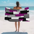 thumbnail image 3 of Beach Towel Purple Geometric Bath Pool Towels Modern Abstract Checkered Absorbent Beach Towel Soft Large Quick Dry Lightweight Camping Travel Sports Yoga Gym Swim Towels for Adult 35x70 Inch, 3 of 9