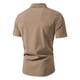 thumbnail image 2 of Camisas Vaqueras Para Hombre XXL Moda de primavera y verano para hombre, camisa informal de manga corta con cuello levantado, camisetas transpirables para hombre (Khaki, 3XL), 2 of 3