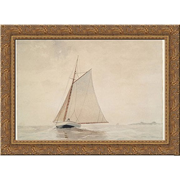 Sailing off Gloucester 24x18 Gold Ornate Wood Framed Canvas Art by Winslow Homer