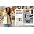 thumbnail image 4 of Autumn Winter Women Sleeveless Fleece Hooded Zipper Vest Coat With Pocket, 4 of 5