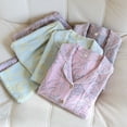 thumbnail image 4 of Helii Women Cotton Pajamas Set Long Sleeve Notch Collar Top and Pants Soft Breathable Sleepwear Lounge Set with Bamboo Floral Print Button Down Elastic Waist 2 Piece Pjs 3 Colors Pajama Set, 4 of 5