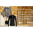 thumbnail image 3 of Camii Mia Women's Bomber Jacket Zip Up Velvet Fleece Jacket Warm Coat, 3 of 8