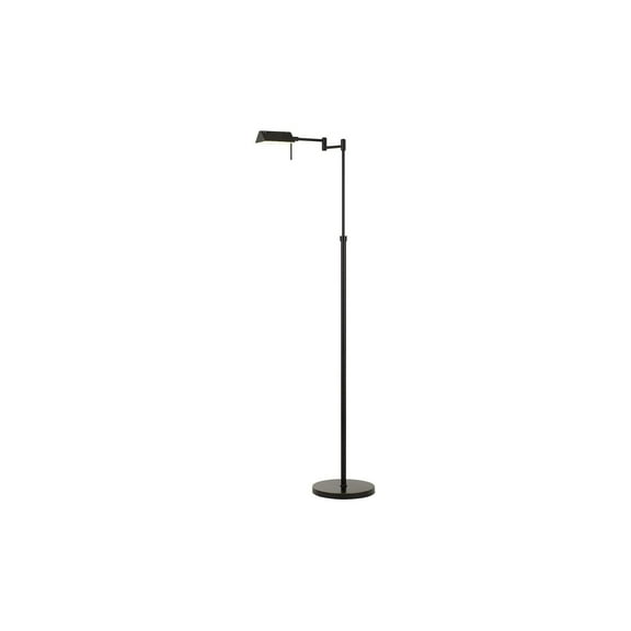 Vintage Metal Floor Lamp - Adjustable Height, Dark Bronze Finish - Living Room, Office, Classic Design