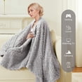 thumbnail image 5 of Walensee Wearable Blanket Sherpa Fleece Blanket, Fuzzy Super Soft Plush Shawl TV Throw Blanket with Pockets, Fluffy Warm Cozy Cape Wrap for Women Adults (Light Grey, 59” x 63”), 5 of 9