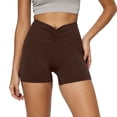 thumbnail image 2 of ZUKMRJPC Womens V-Front Ruched Yoga Shorts Elastic High Waist Seamless Workout Biker Shorts 2026 Summer Athletic Shorts for Running Gym, 2 of 5