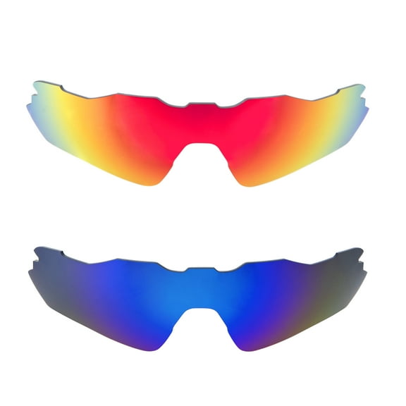 Walleva Polarized Fire Red   Ice Blue Replacement Lenses For Oakley Radar EV Path Sunglasses