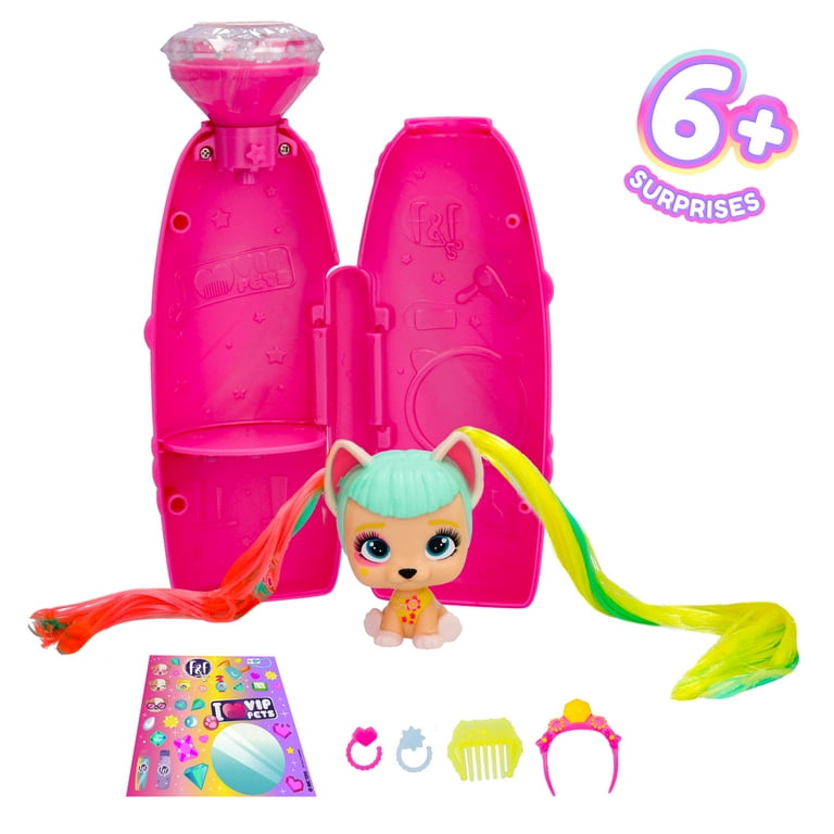 VIP Pets Glam Gem Doll with 6 accessories for Hairstyling, Ages 3+ Years