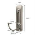 thumbnail image 2 of Command Large Double Bathroom Wall Hook, Damage Free Hanging Bath Hook with Adhesive Strip, Double Hook for Hanging Bath Towels, 1 Satin Nickel Colored Wall Hook and 1 Water-Resistant Command Strip, 2 of 3