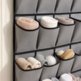 thumbnail image 3 of Over the Door Hanging Storage Organizer with Metal Hooks, 40 Cells Large Pocket Non-Woven Shoe Rack for Closet Gray 76" x 26", 3 of 4
