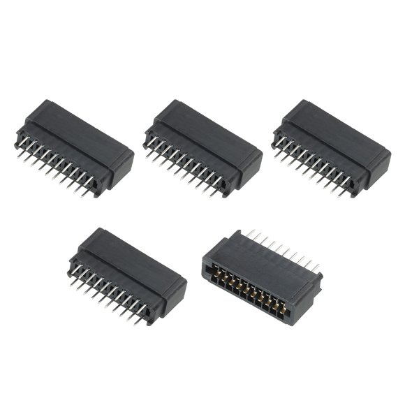 Conector de tarjeta de borde negro, conexión recta de 20 pines, paso de 2.54mm para placa de circuito PCB, consola de juegos, paquete de 5