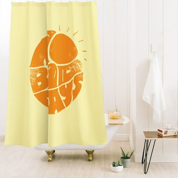 Society6 Phirst No Bad Days Retro Sun Shower Curtain 71" x 74"