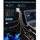 thumbnail image 2 of Bloque de carga RUMIXI, 90 W, GaN, USB C, 6 puertos para iPhone/Samsung, 2 of 7
