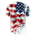 thumbnail image 4 of Shirts for Men under $5 Independence Day Short Sleeves Round Neck Printing Casual Pullover Fitness Sports T Shirt White XXL, 4 of 5